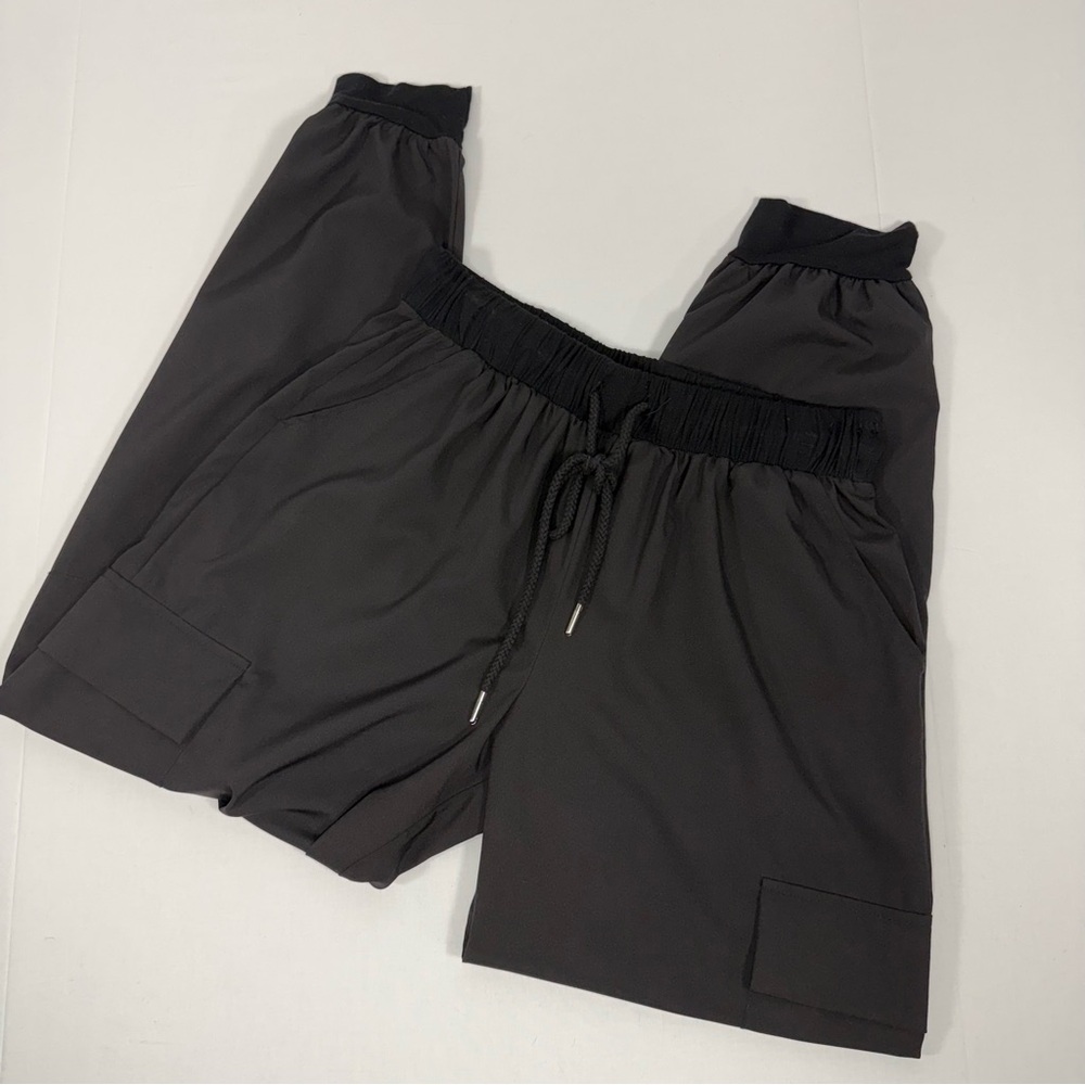 Cargo Joggers SIX/FIFTY Black Lightweight Stretch Pocketed Pants Size L‎ Large